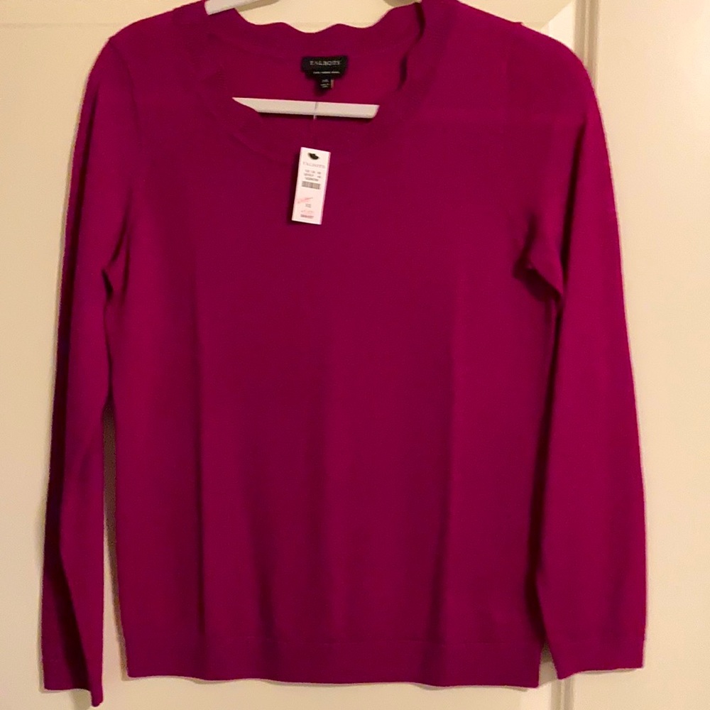 Talbots Merino Wool Magenta sweater XS NWT